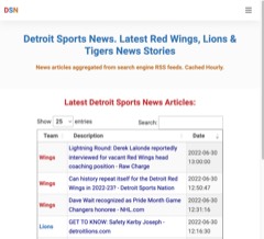 Screenshot of Detroit Sports News