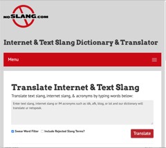 Screenshot of NoSlang