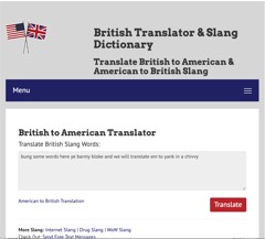 Screenshot of British to American Translator